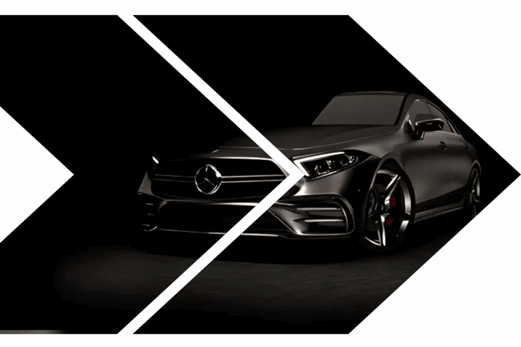 Front mercedesa na tle ciemnego motywu Drive support